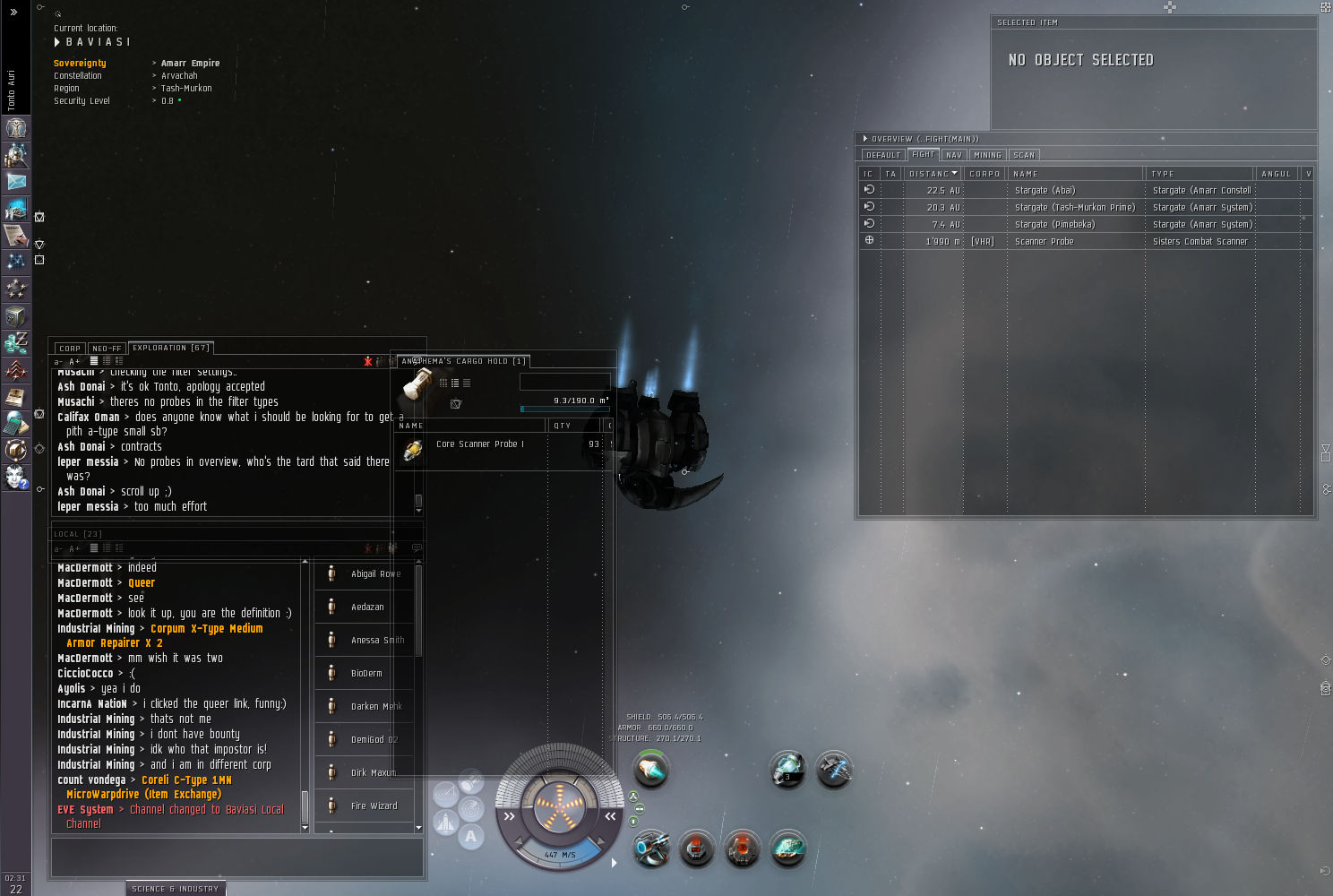 Combat probe, as requested. You owe me 100 mil ISK for your inability to read. (175800b)